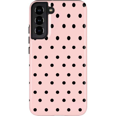 Pink and Black Polka Dots Galaxy S22 Plus Pro Case