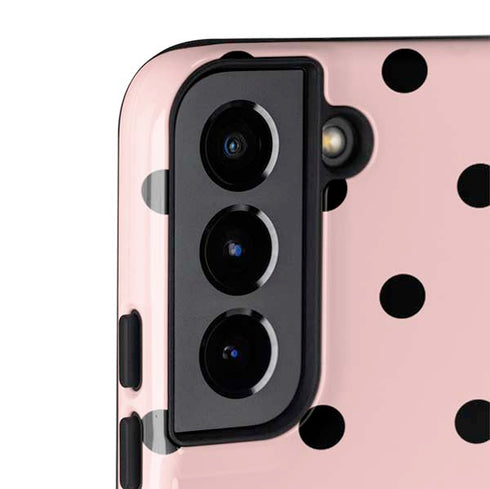 Pink and Black Polka Dots Galaxy S22 Plus Pro Case