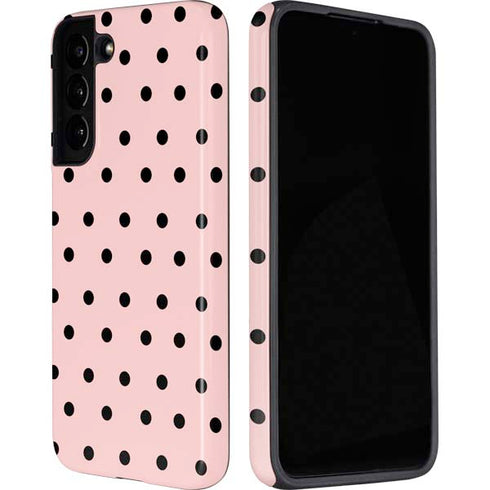 Pink and Black Polka Dots Galaxy S22 Plus Pro Case