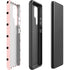 Pink and Black Polka Dots Galaxy S22 Ultra Pro Case