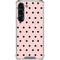 Pink and Black Polka Dots Galaxy S23 Clear Case