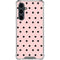 Pink and Black Polka Dots Galaxy S23 FE Clear Case