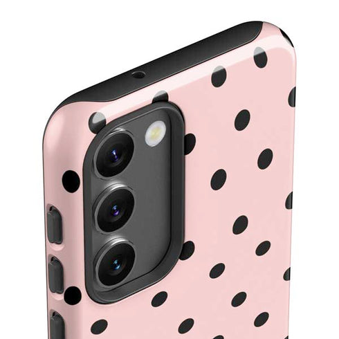 Pink and Black Polka Dots Galaxy S23 Plus Pro Case