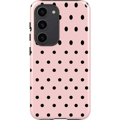 Pink and Black Polka Dots Galaxy S23 Pro Case
