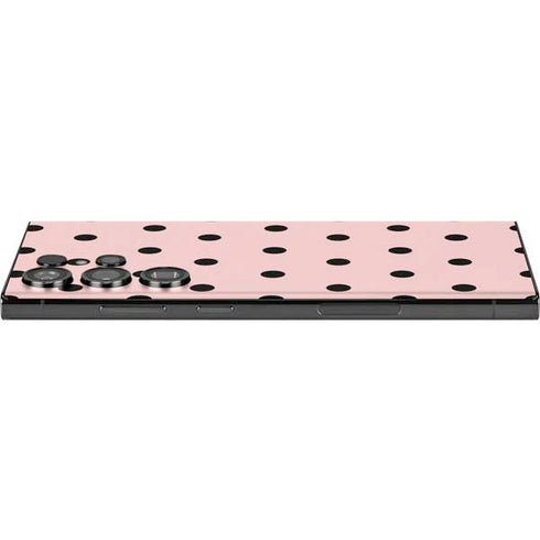 Pink and Black Polka Dots Galaxy S23 Ultra Skin