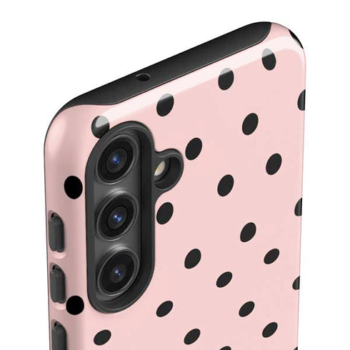 Pink and Black Polka Dots Galaxy S24 Impact Case