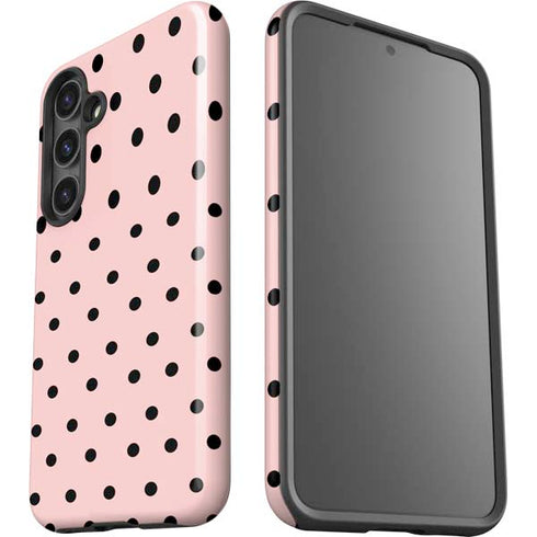 Pink and Black Polka Dots Galaxy S24 Impact Case