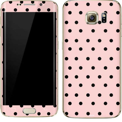 Pink and Black Polka Dots Galaxy S7 Edge Skin