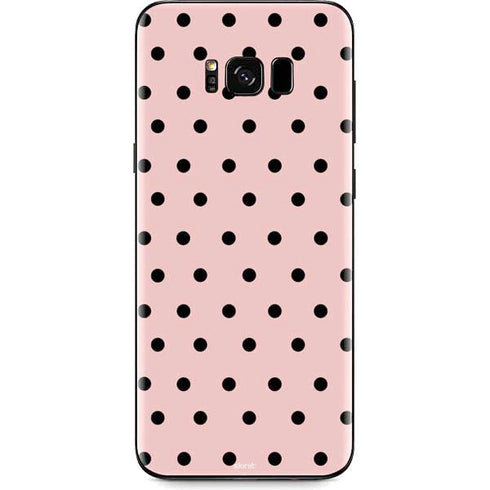 Pink and Black Polka Dots Galaxy S8 Plus Skin