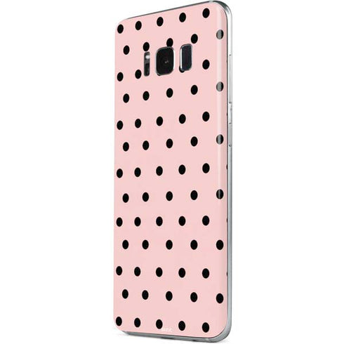 Pink and Black Polka Dots Galaxy S8 Plus Skin