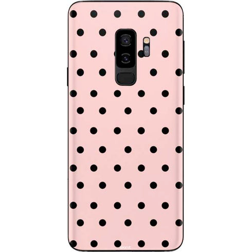 Pink and Black Polka Dots Galaxy S9 Plus Skin