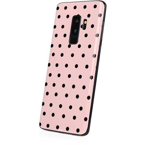 Pink and Black Polka Dots Galaxy S9 Plus Skin