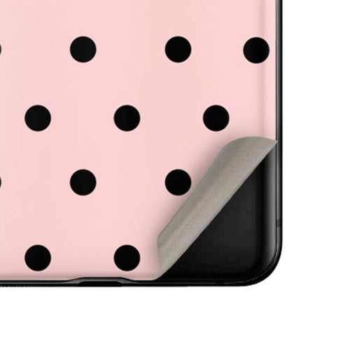Pink and Black Polka Dots Galaxy Z Flip Skin
