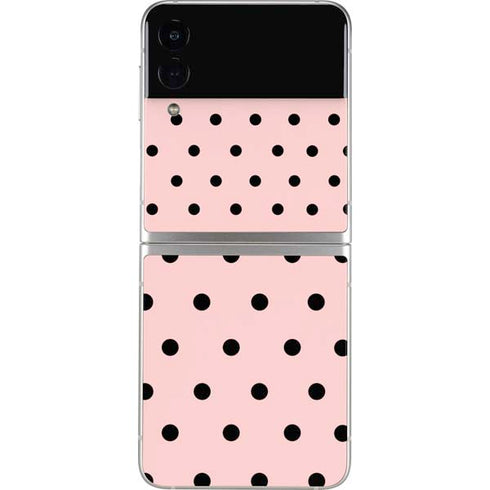 Pink and Black Polka Dots Galaxy Z Flip3 5G Skin