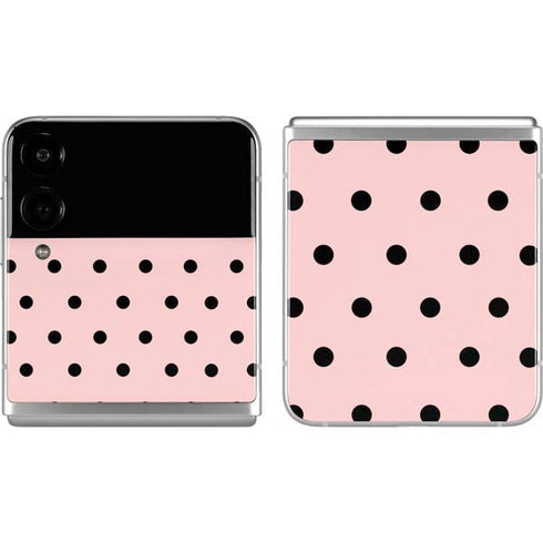 Pink and Black Polka Dots Galaxy Z Flip4 5G Skin