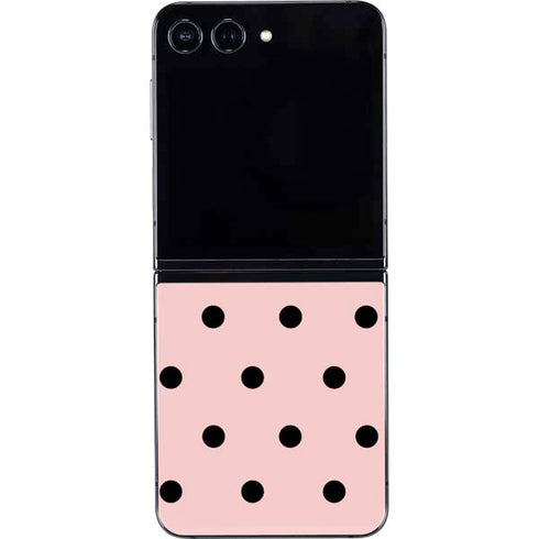 Pink and Black Polka Dots Galaxy Z Flip5 5G Skin