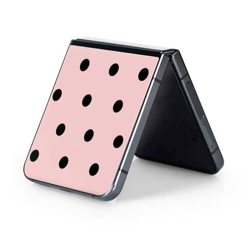 Pink and Black Polka Dots Galaxy Z Flip5 5G Skin