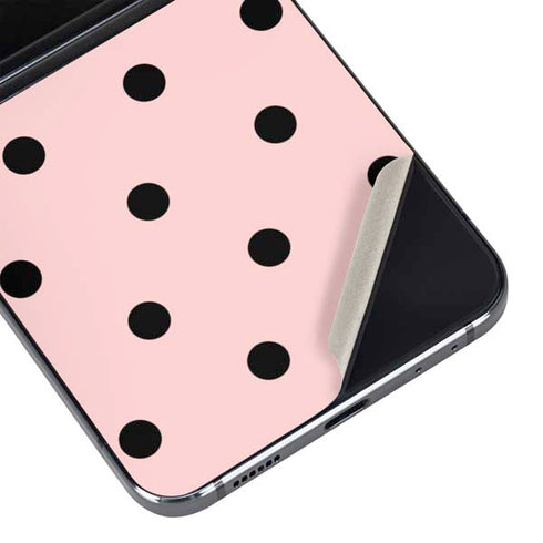 Pink and Black Polka Dots Galaxy Z Flip5 5G Skin