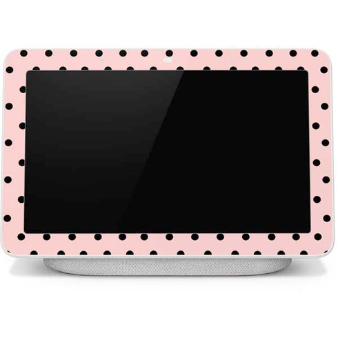 Pink and Black Polka Dots Google Home Hub Skin