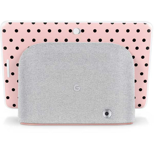 Pink and Black Polka Dots Google Home Hub Skin