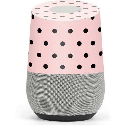 Pink and Black Polka Dots Google Home Skin