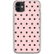 Pink and Black Polka Dots iPhone 11 Clear Case