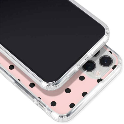 Pink and Black Polka Dots iPhone 11 Pro Clear Case