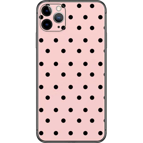 Pink and Black Polka Dots iPhone 11 Pro Max Skin