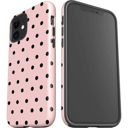 Pink and Black Polka Dots iPhone 12 Impact Case