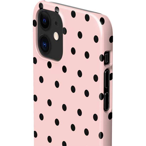 Pink and Black Polka Dots iPhone 12 Mini Lite Case