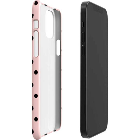 Pink and Black Polka Dots iPhone 12 Mini Lite Case
