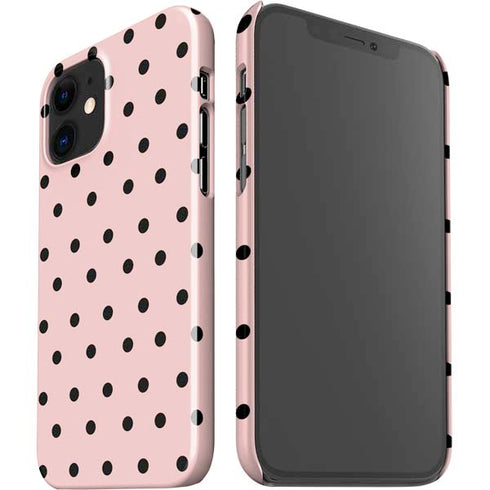 Pink and Black Polka Dots iPhone 12 Mini Lite Case