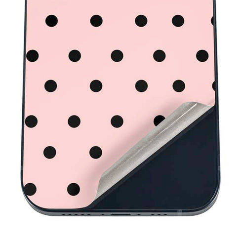 Pink and Black Polka Dots iPhone 12 Mini Skin