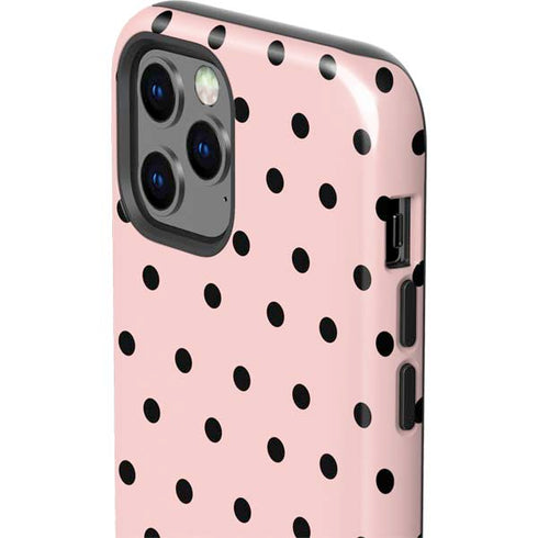 Pink and Black Polka Dots iPhone 12 Pro Impact Case
