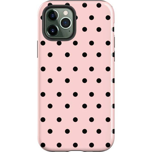 Pink and Black Polka Dots iPhone 12 Pro Max Impact Case