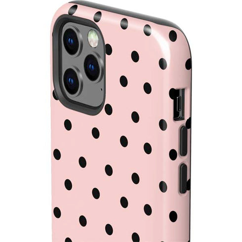 Pink and Black Polka Dots iPhone 12 Pro Max Impact Case
