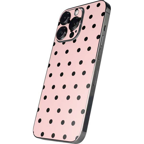 Pink and Black Polka Dots iPhone 13 Pro Max Skin