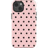 Pink and Black Polka Dots iPhone 15 Impact Case