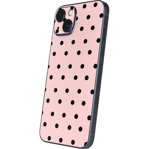 Pink and Black Polka Dots iPhone 14 Plus Skin