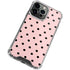 Pink and Black Polka Dots iPhone 15 Pro Clear Case