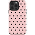Pink and Black Polka Dots iPhone 15 Pro Impact Case