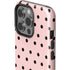 Pink and Black Polka Dots iPhone 15 Pro Impact Case