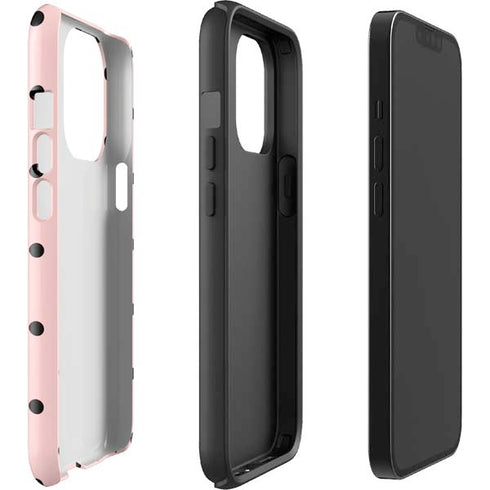 Pink and Black Polka Dots iPhone 15 Pro Impact Case