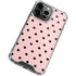 Pink and Black Polka Dots iPhone 15 Pro Max Clear Case
