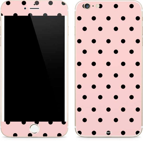 Pink and Black Polka Dots iPhone 6/6s Plus Skin