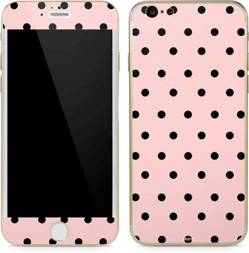 Pink and Black Polka Dots iPhone 6/6s Skin