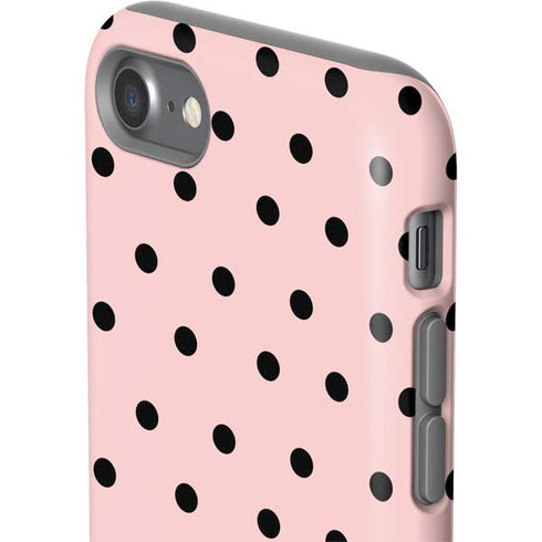 Pink and Black Polka Dots iPhone SE (2nd & 3rd Gen) Pro Case