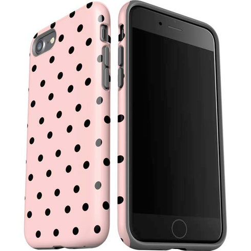 Pink and Black Polka Dots iPhone SE (2nd & 3rd Gen) Pro Case