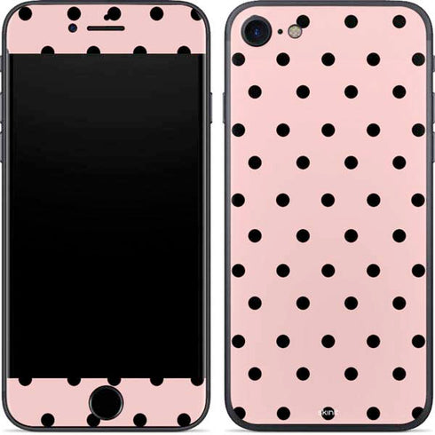 Pink and Black Polka Dots iPhone SE (2nd & 3rd Gen) Skin
