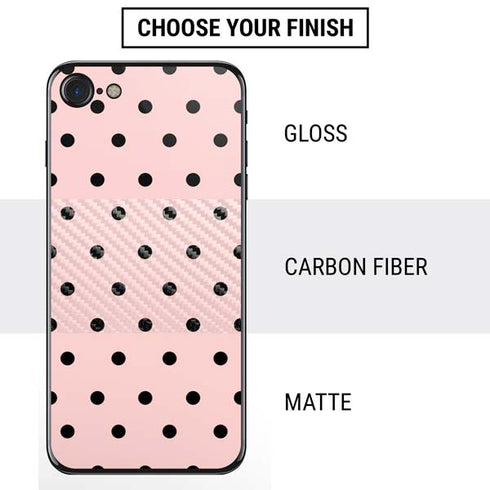 Pink and Black Polka Dots iPhone SE (2nd & 3rd Gen) Skin